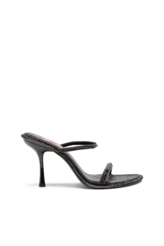d-havanna sdl D-Havanna – Mules con tacco in denim cristallizzato