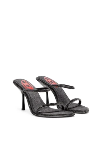 d-havanna sdl D-Havanna – Mules con tacco in denim cristallizzato
