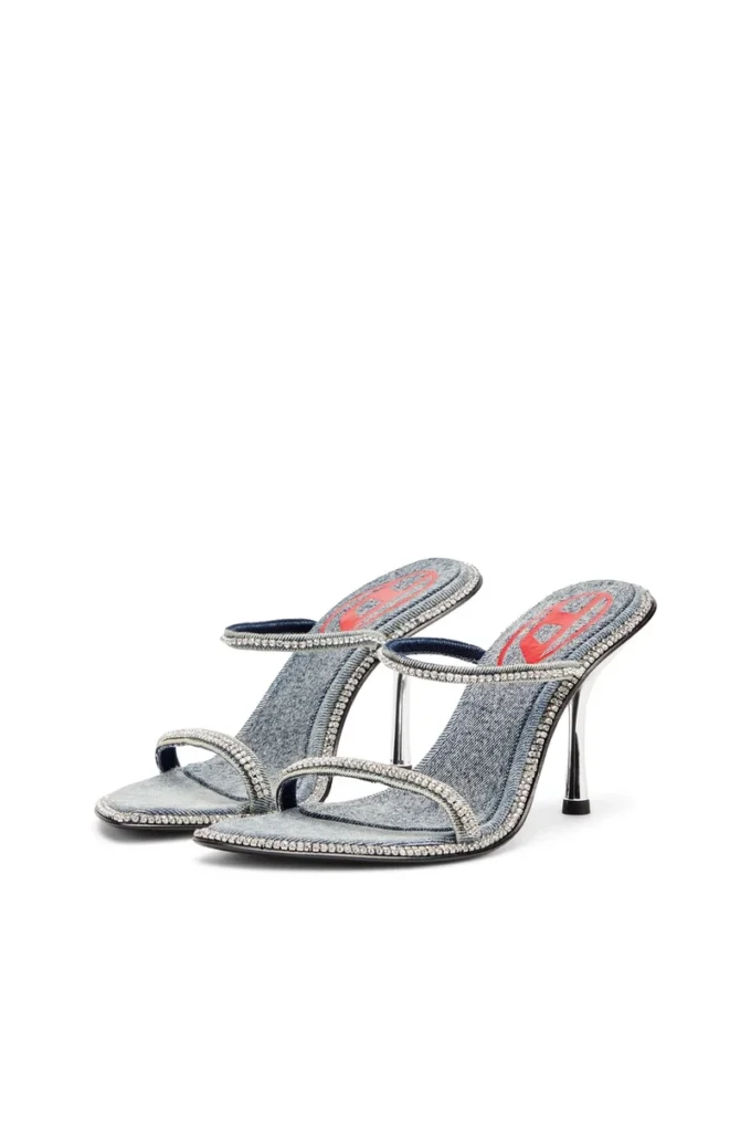 d-havanna sdl D-Havanna – Mules con tacco in denim cristallizzato d-havanna sdl D-Havanna – Mules con tacco in denim cristallizzato