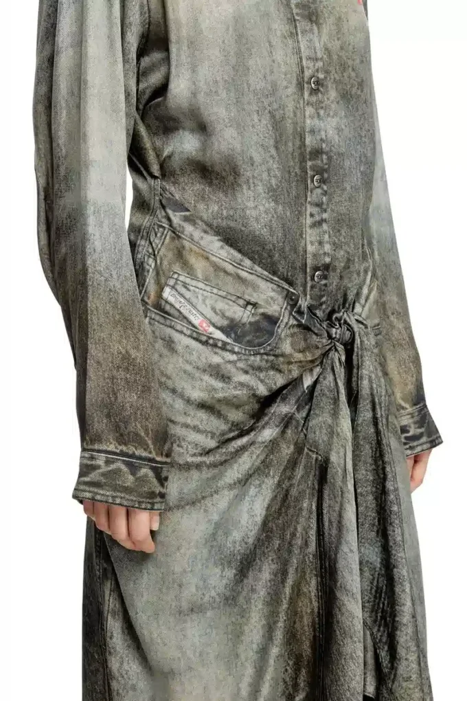 d-iletta Abito avvolgente in viscosa effetto denim d-iletta Abito avvolgente in viscosa effetto denim