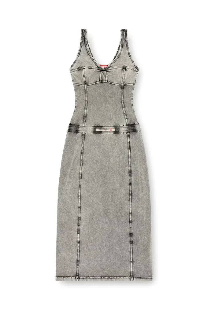 d-inny Abito midi senza maniche effetto denim d-inny Abito midi senza maniche effetto denim