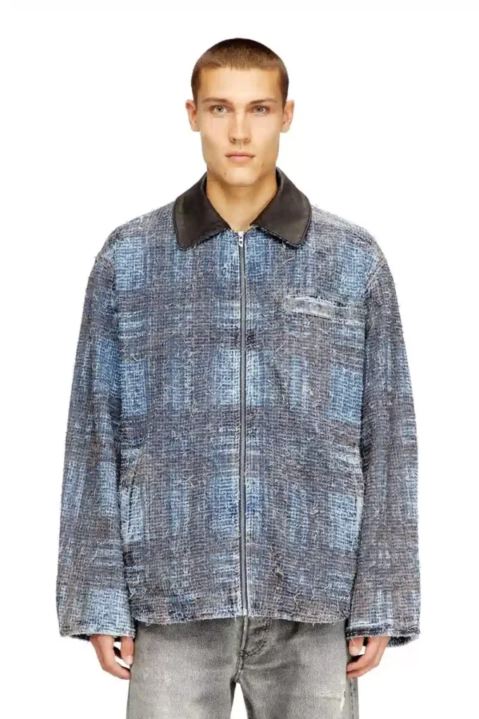 d-ivar-s1 Giacca in denim bouclé grafico