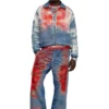d-krap-fse Giacca in denim devoré con logo d-krap-fse Giacca in denim devoré con logo