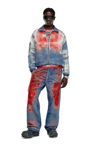 d-krap-fse Giacca in denim devoré con logo