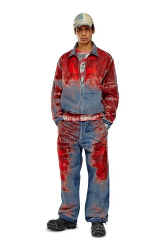 d-krap-fse Giacca in denim devoré con logo
