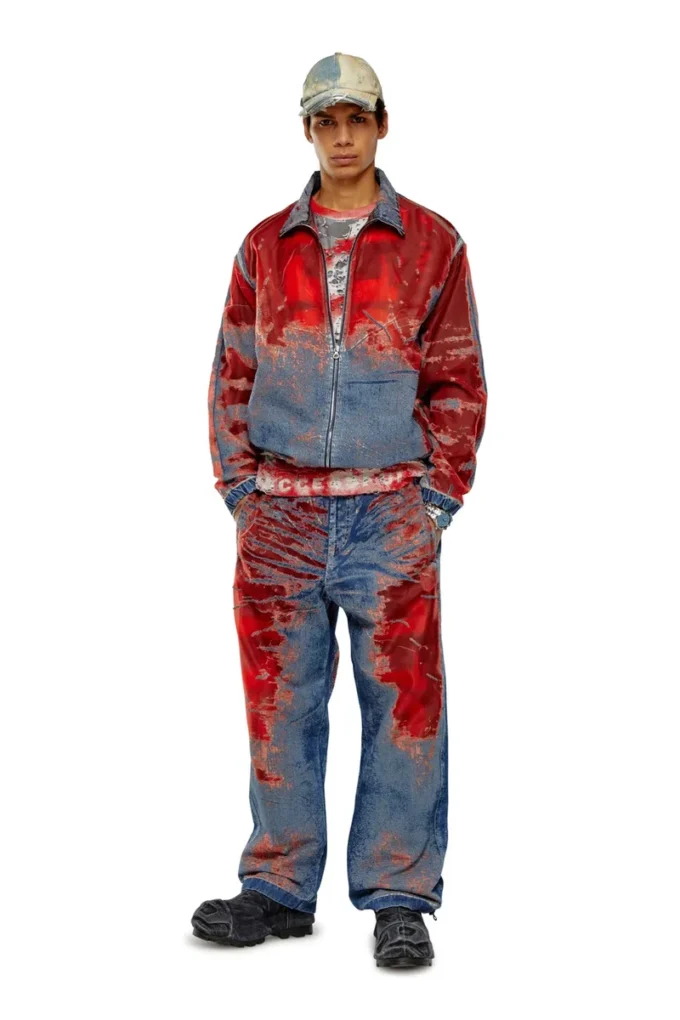 d-krap-fse Giacca in denim devoré con logo