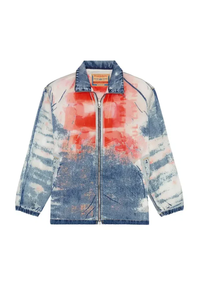 d-krap-fse Giacca in denim devoré con logo d-krap-fse Giacca in denim devoré con logo