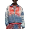 d-krap-fse Giacca in denim devoré con logo d-krap-fse Giacca in denim devoré con logo