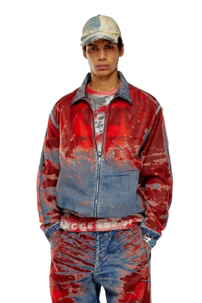 d-krap-fse Giacca in denim devoré con logo