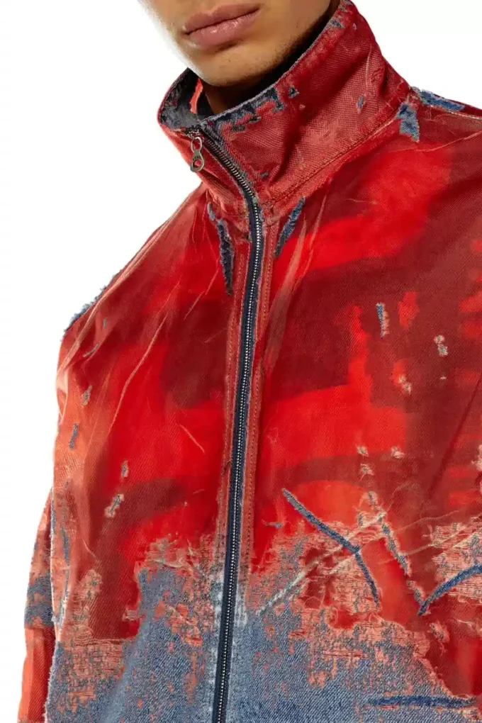 d-krap-fse Giacca in denim devoré con logo