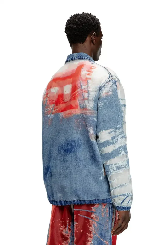 d-krap-fse Giacca in denim devoré con logo d-krap-fse Giacca in denim devoré con logo