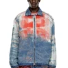 d-krap-fse Giacca in denim devoré con logo d-krap-fse Giacca in denim devoré con logo