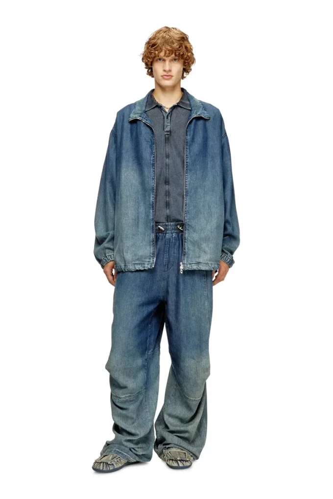 d-krap-s6 Giacca con zip in denim fluido d-krap-s6 Giacca con zip in denim fluido