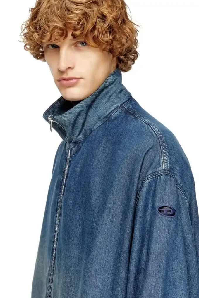 d-krap-s6 Giacca con zip in denim fluido d-krap-s6 Giacca con zip in denim fluido
