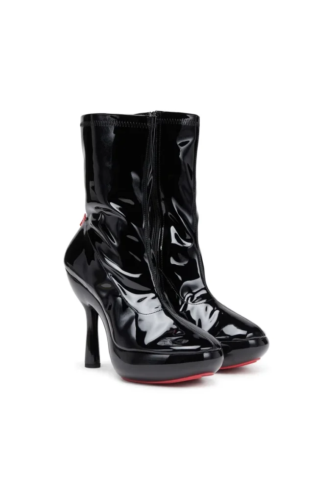 d-lake platform midb zip stretch D-Lake-Stivaletti con plateau in PU elasticizzato verniciato d-lake platform midb zip stretch D-Lake-Stivaletti con plateau in PU elasticizzato verniciato