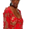 d-lea Abito lungo in tulle e jersey devoré d-lea Abito lungo in tulle e jersey devoré