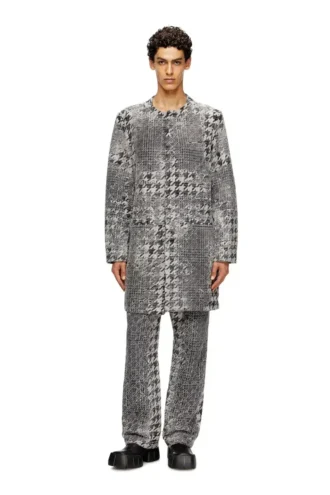 d-lot-fsh Cappotto in denim jacquard Principe di Galles