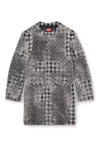 d-lot-fsh Cappotto in denim jacquard Principe di Galles