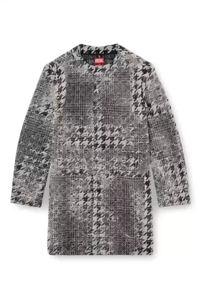 d-lot-fsh Cappotto in denim jacquard Principe di Galles d-lot-fsh Cappotto in denim jacquard Principe di Galles