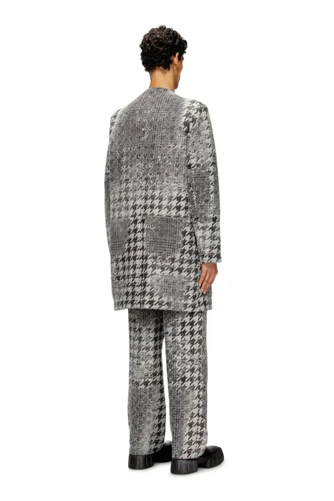 d-lot-fsh Cappotto in denim jacquard Principe di Galles d-lot-fsh Cappotto in denim jacquard Principe di Galles
