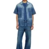 d-nabil-d Camicia da bowling in denim effetto contrasto