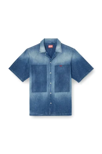 d-nabil-d Camicia da bowling in denim effetto contrasto