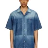 d-nabil-d Camicia da bowling in denim effetto contrasto