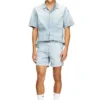 d-nabil-s4 Camicia da bowling in denim marmorizzato