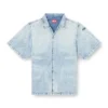 d-nabil-s4 Camicia da bowling in denim marmorizzato