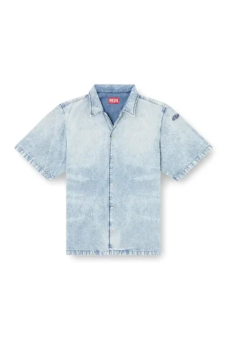 d-nabil-s4 Camicia da bowling in denim marmorizzato