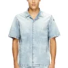 d-nabil-s4 Camicia da bowling in denim marmorizzato