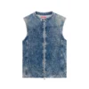 d-nata-fse Top in denim senza maniche con dettagli biker d-nata-fse Top in denim senza maniche con dettagli biker
