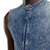 d-nata-fse Top in denim senza maniche con dettagli biker d-nata-fse Top in denim senza maniche con dettagli biker