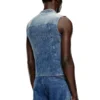 d-nata-fse Top in denim senza maniche con dettagli biker d-nata-fse Top in denim senza maniche con dettagli biker