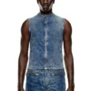 d-nata-fse Top in denim senza maniche con dettagli biker d-nata-fse Top in denim senza maniche con dettagli biker