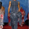 d-nata-fse Top in denim senza maniche con dettagli biker d-nata-fse Top in denim senza maniche con dettagli biker