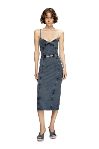 d-ony Abito midi in jersey effetto denim