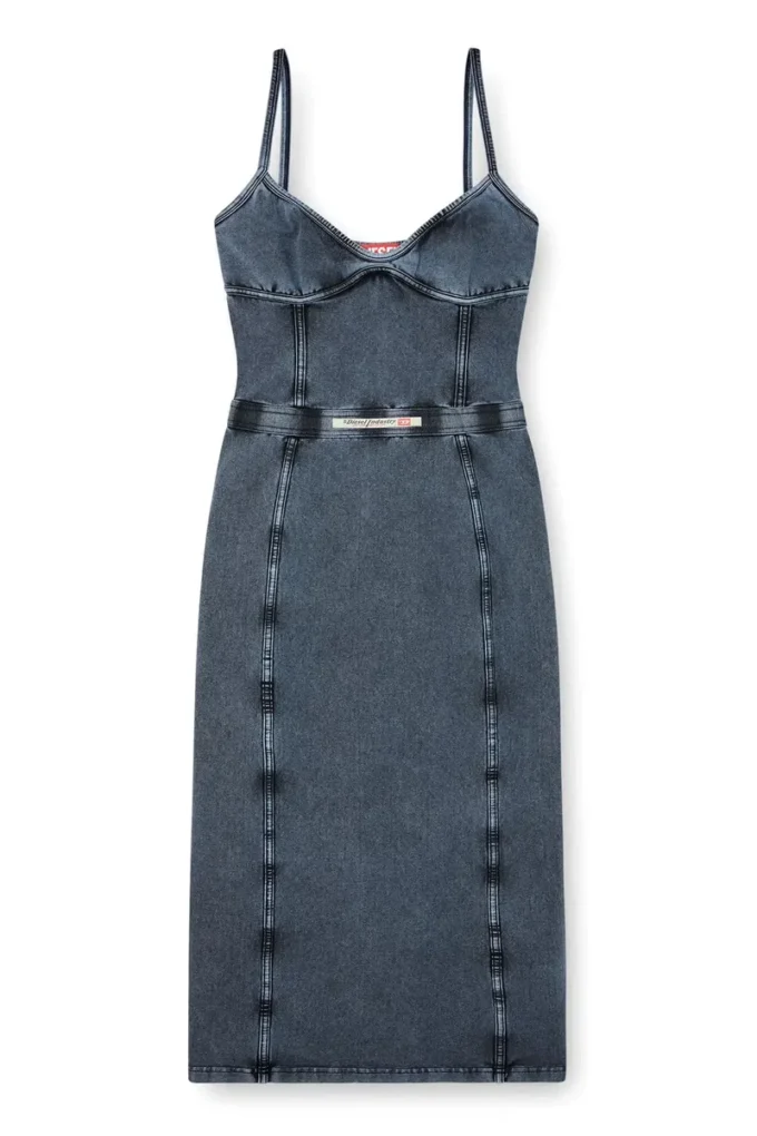 d-ony Abito midi in jersey effetto denim d-ony Abito midi in jersey effetto denim