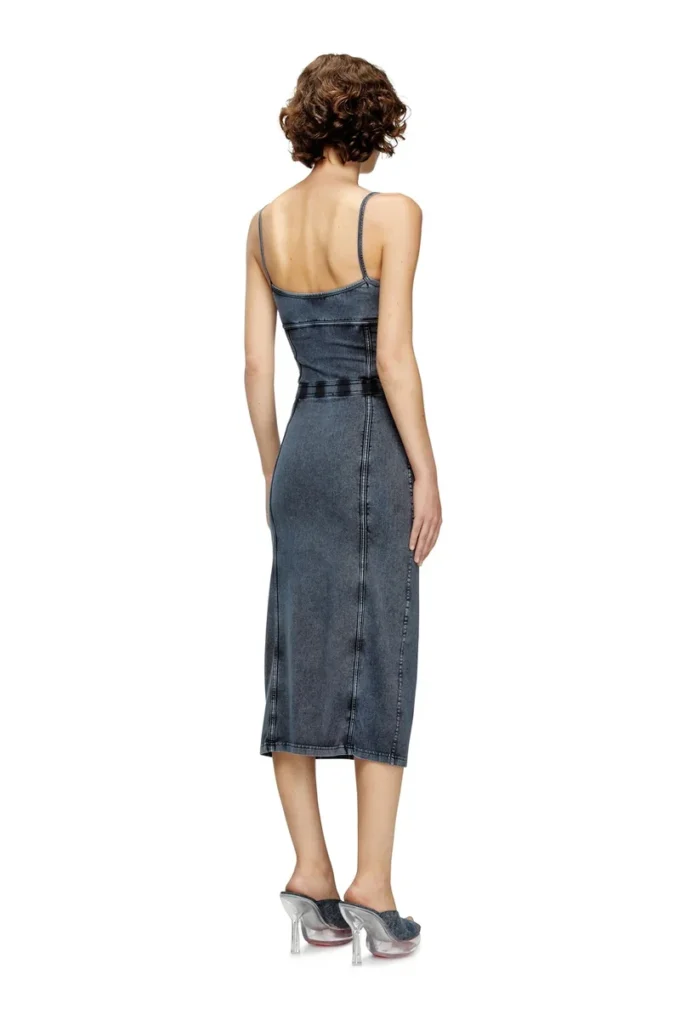 d-ony Abito midi in jersey effetto denim d-ony Abito midi in jersey effetto denim