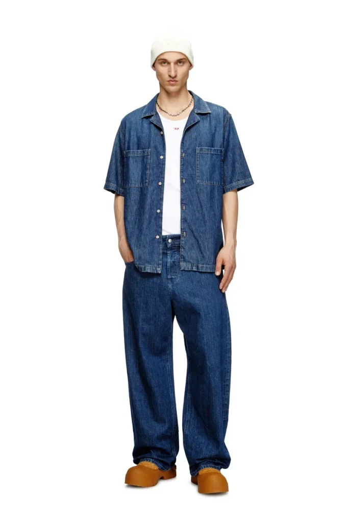 d-paroshort Camicia da bowling in denim