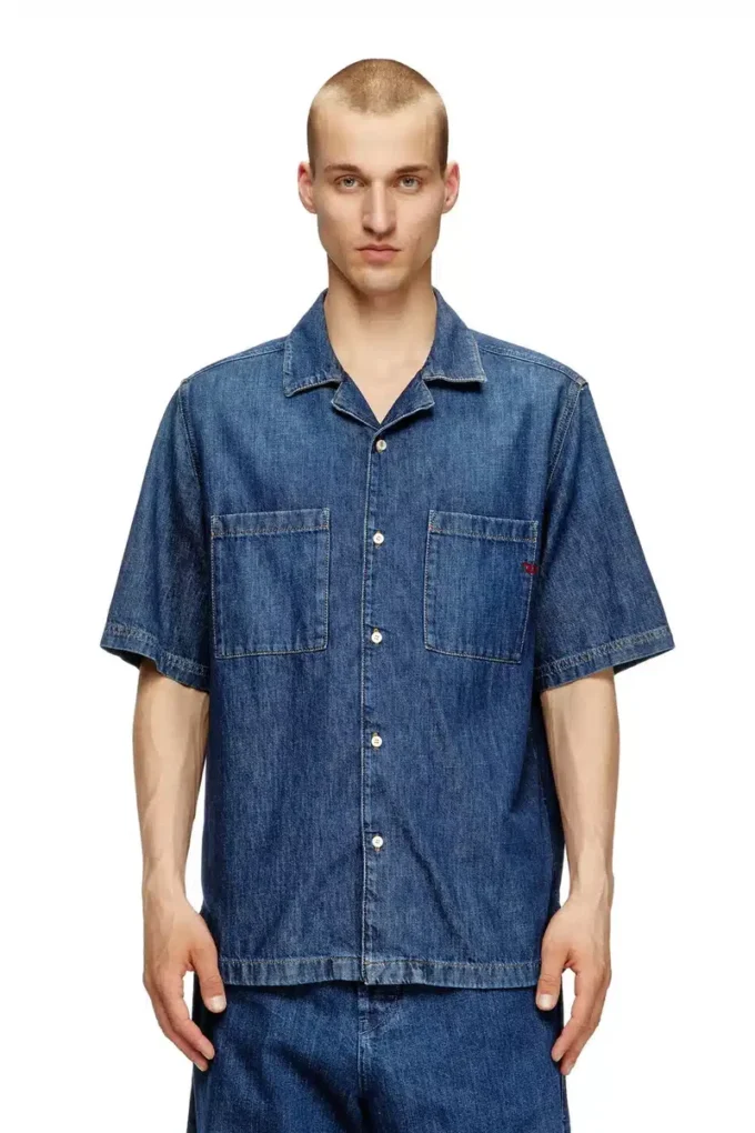 d-paroshort Camicia da bowling in denim