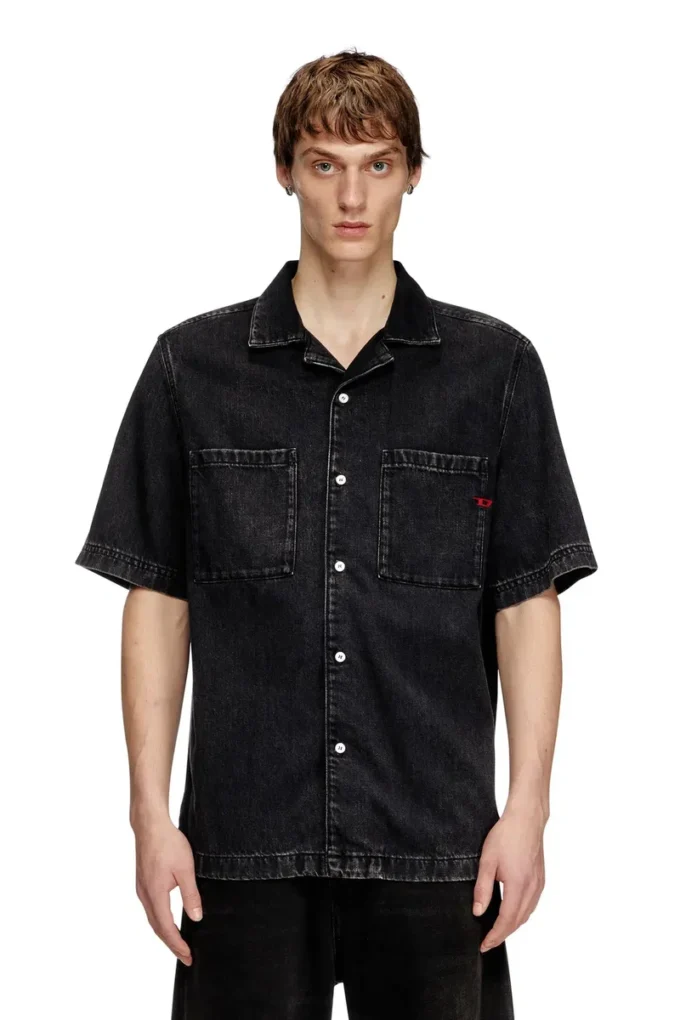 d-paroshort Camicia da bowling in denim Tencel