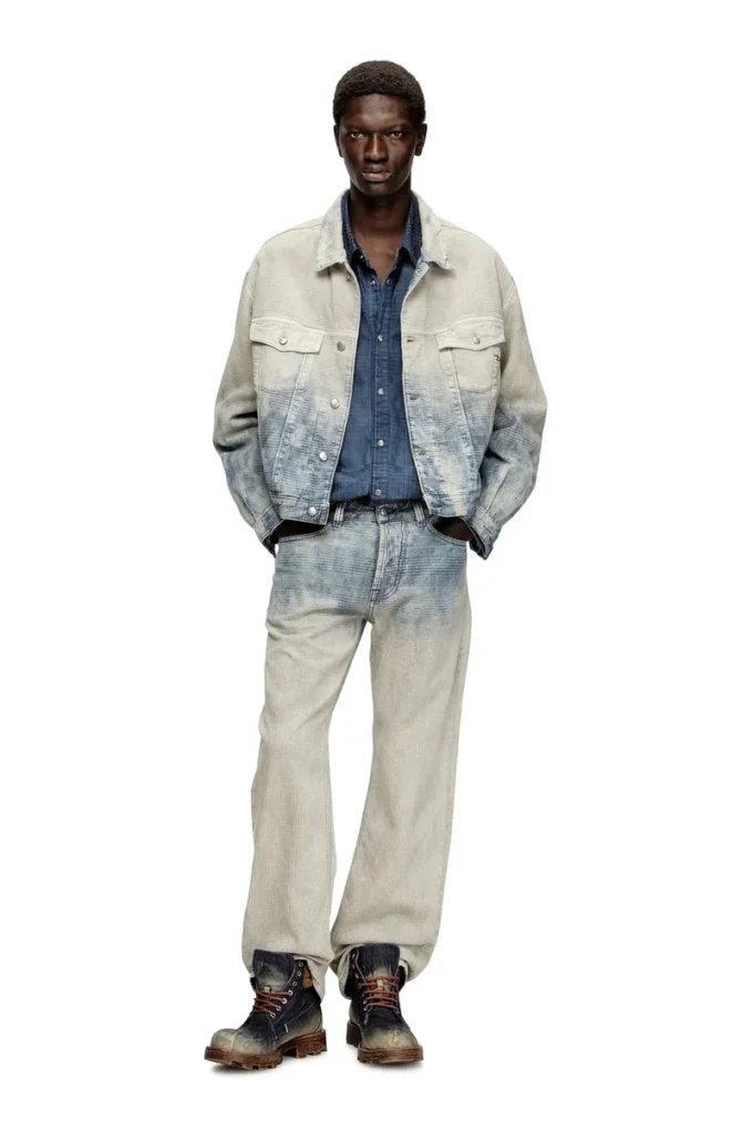 d-ranger Giacca trucker in denim jacquard Principe di Galles d-ranger Giacca trucker in denim jacquard Principe di Galles