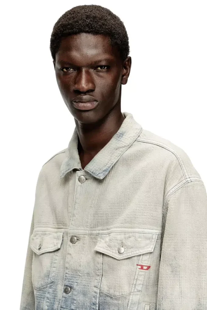 d-ranger Giacca trucker in denim jacquard Principe di Galles d-ranger Giacca trucker in denim jacquard Principe di Galles