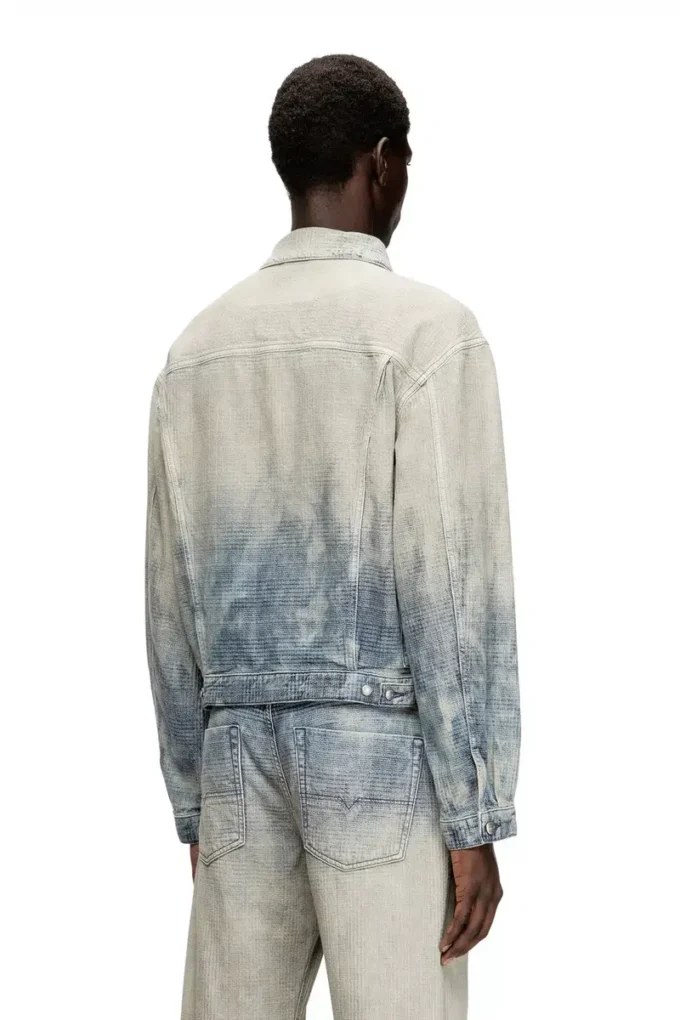 d-ranger Giacca trucker in denim jacquard Principe di Galles d-ranger Giacca trucker in denim jacquard Principe di Galles