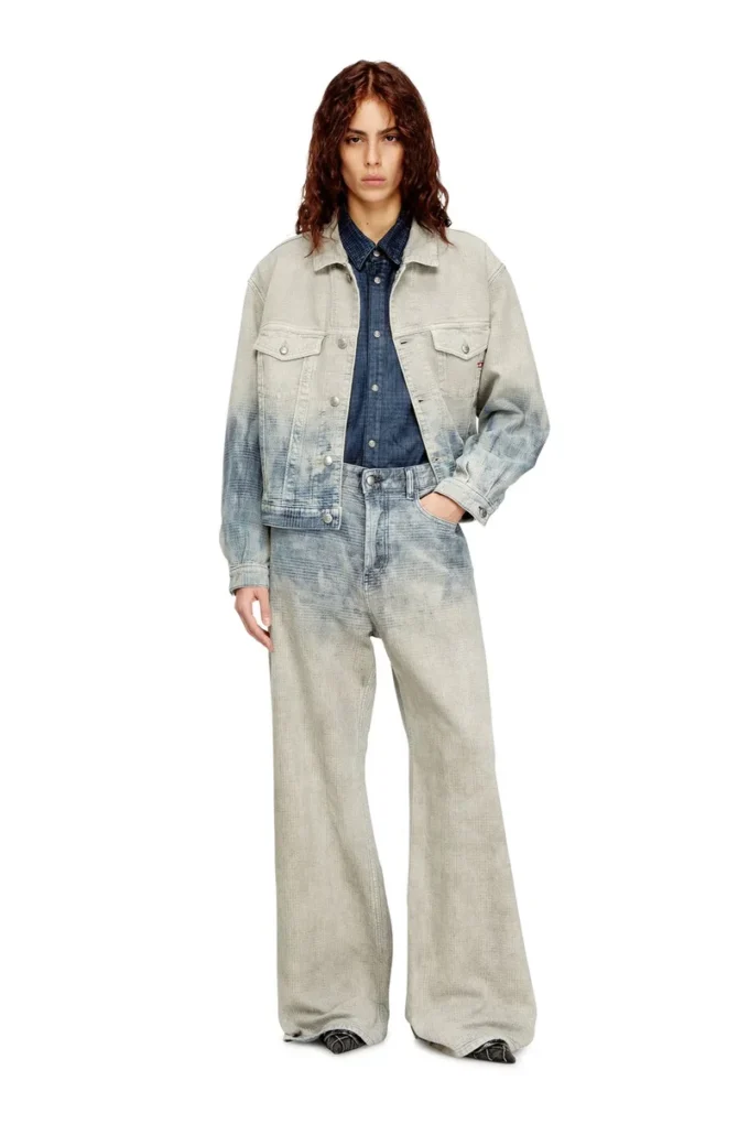 d-ranger Giacca trucker in denim jacquard Principe di Galles d-ranger Giacca trucker in denim jacquard Principe di Galles