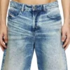 d-rixford-s Shorts in denim con stampa di testi di canzoni d-rixford-s Shorts in denim con stampa di testi di canzoni