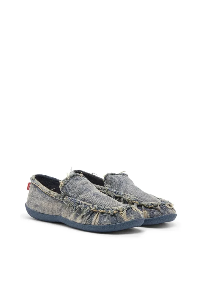 d-shock moc D-Shock – Mocassini in denim effetto consumato