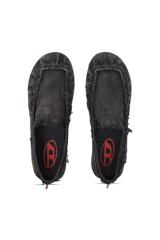 d-shock moc D-Shock – Mocassini in denim effetto consumato