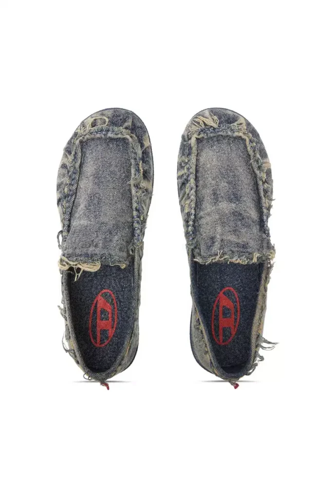 d-shock moc D-Shock – Mocassini in denim effetto consumato